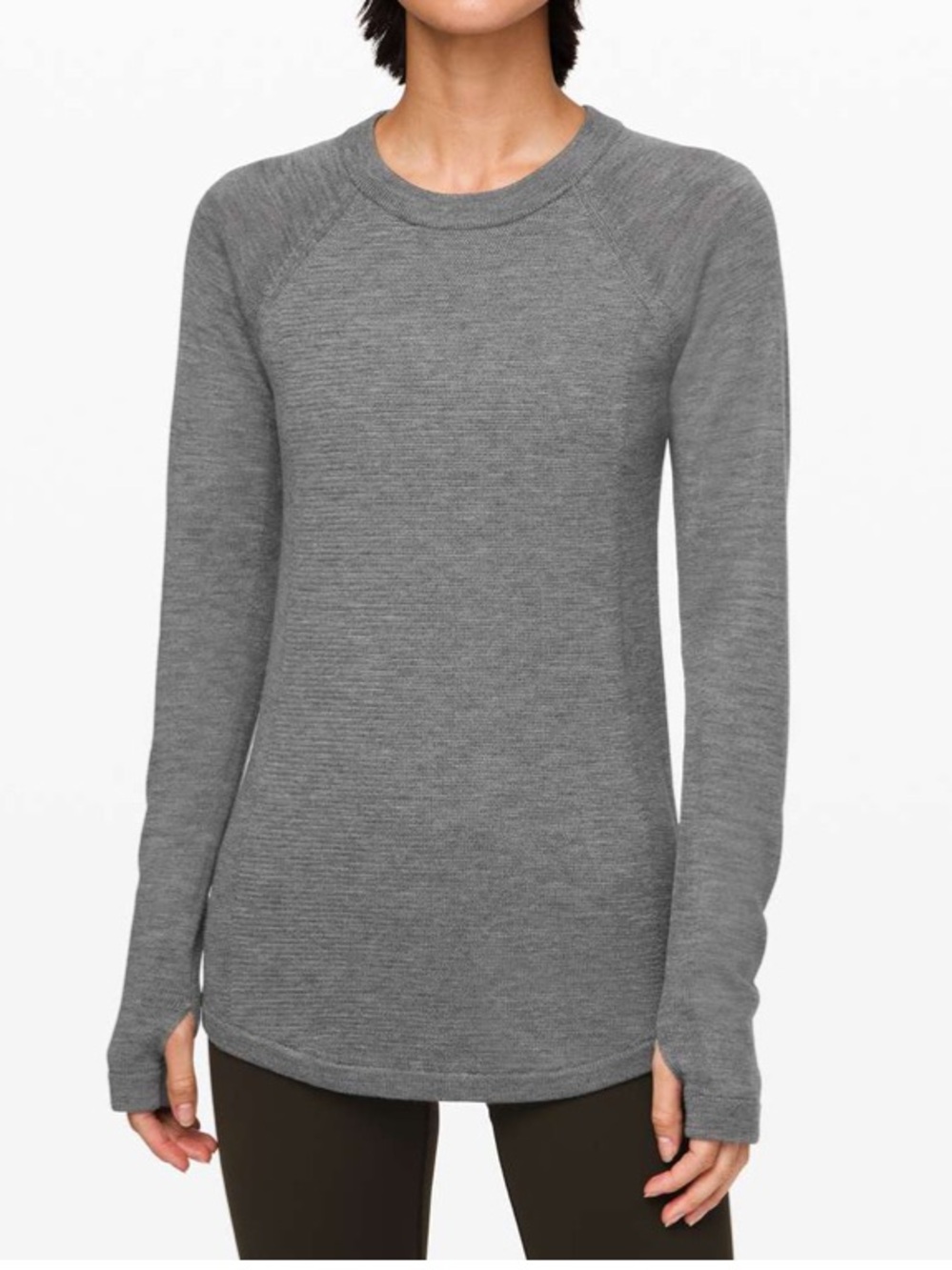 Lululemon Sit In Lotus Sweater Merino Wool Gray  Size Small Medium